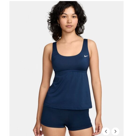Nike Tanktini Women's Size Small Blue Athletic Beach Stretch Swim Swimsuit Top! - Picture 1 of 12